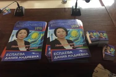 Наблюдатели от МПА СНГ посетили штаб кандидата от Демократической партии Казахстана «Акжол» Дании Еспаевой