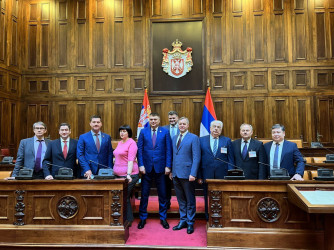 Встреча наблюдателей с кандидатом в депутаты, Председателем Народной скупщины Сербии Ивицей Дачичем.