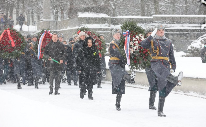A Solemn and Mourning Ceremony Took Place at Piskaryovskoye Memorial Cemetery in St. Petersburg 