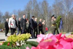 Remembrance ceremony at Piskarevskoye memorial cemetery