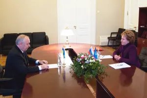 Valentina Matvienko discussed cooperation with Vladimir Rybak