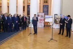 The exhibition, dedicated to the 90th anniversary of Chingiz Aitmatov, opened in the Tavricheskiy Palace